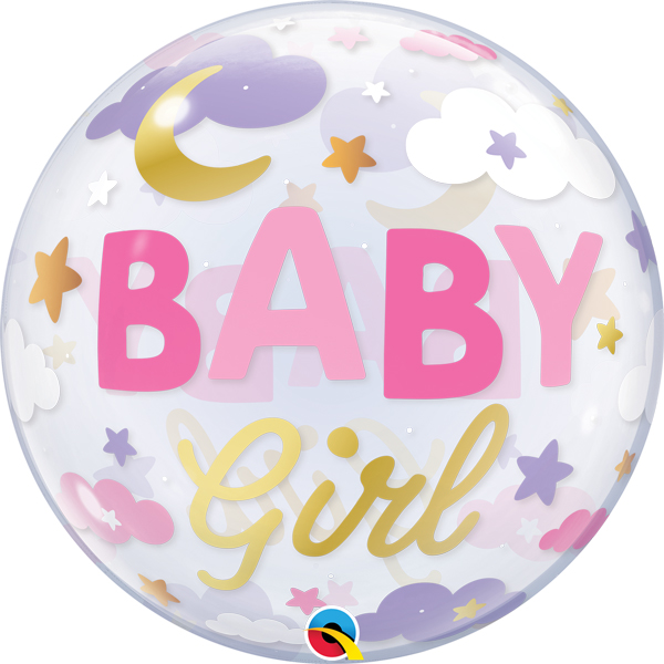 (image for) 22" Baby Girl Sweet Dreams Single Bubble Balloons