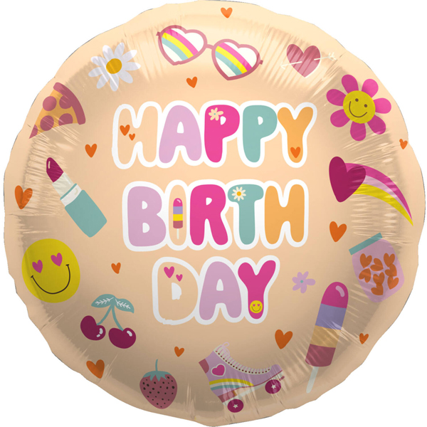 (image for) 18" Happy Birthday Boho Girlz Foil Balloons