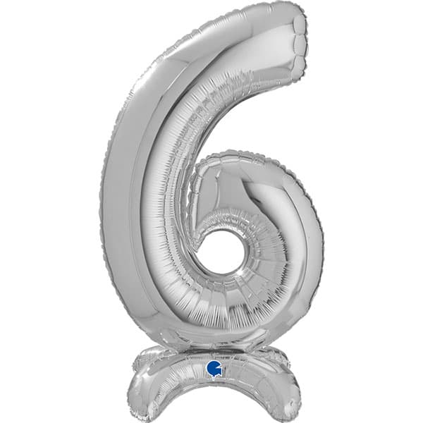 (image for) 25" Silver Stand Up Number 6