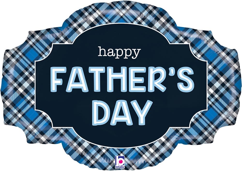 (image for) 32" Father's Day Plaid Foil Balloons