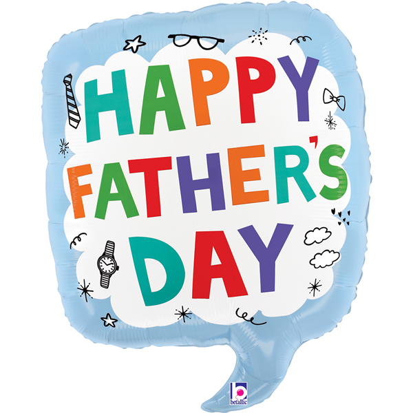 (image for) Happy Fathers Day Speech Bubble Shape Balloons