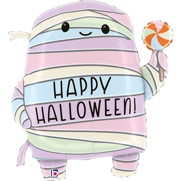 (image for) Pastel Halloween Mummy Shape Foil Balloons