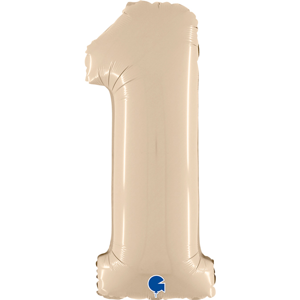 (image for) 26" Grabo Satin Cream Number 1 Shape Balloons