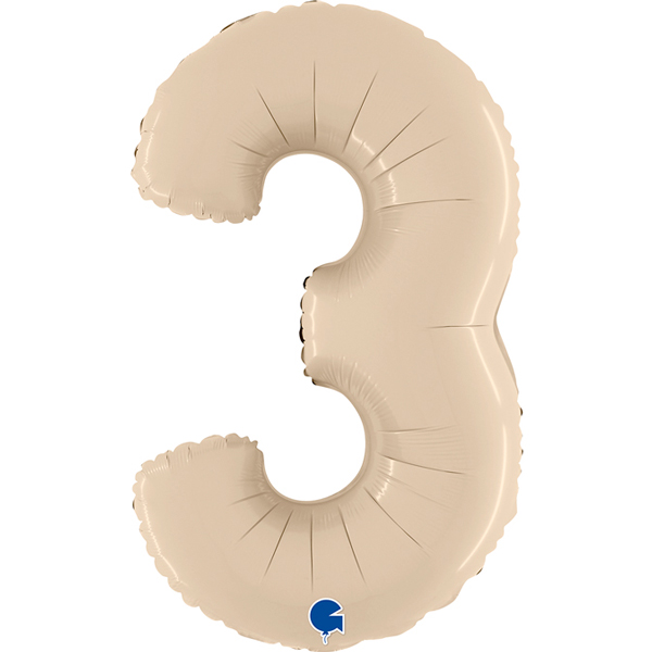 (image for) 26" Grabo Satin Cream Number 3 Shape Balloons