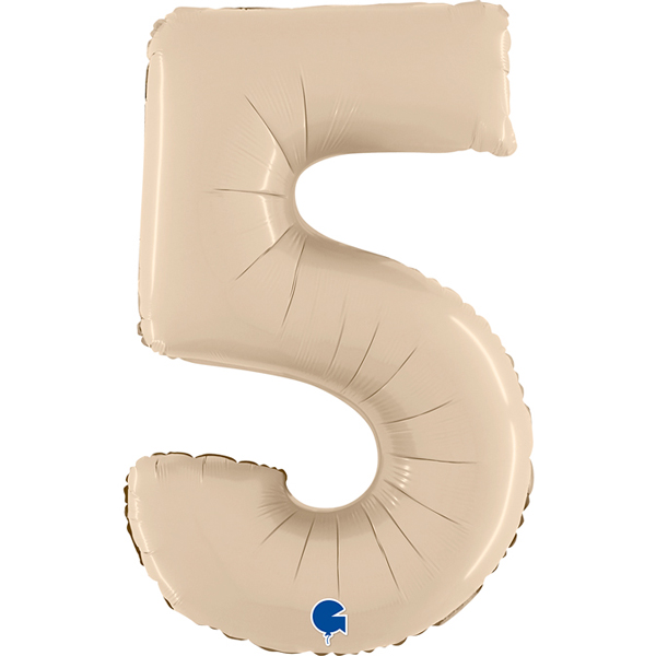 (image for) 26" Grabo Satin Cream Number 5 Shape Balloons