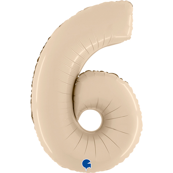 (image for) 26" Grabo Satin Cream Number 6 Shape Balloons