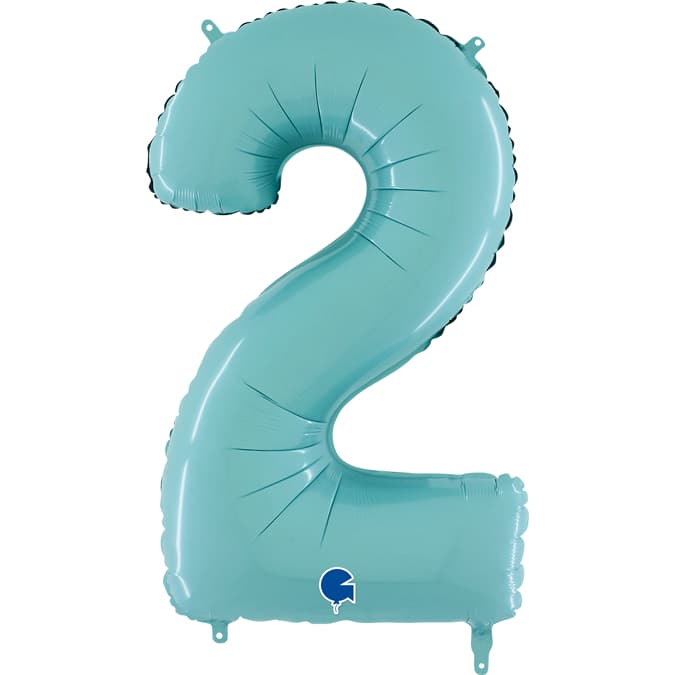 (image for) 26" Pastel Blue Foil Number 2 Balloons