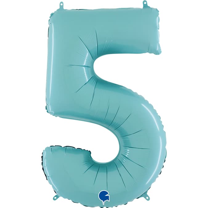 (image for) 26" Pastel Blue Foil Number 5 Balloons