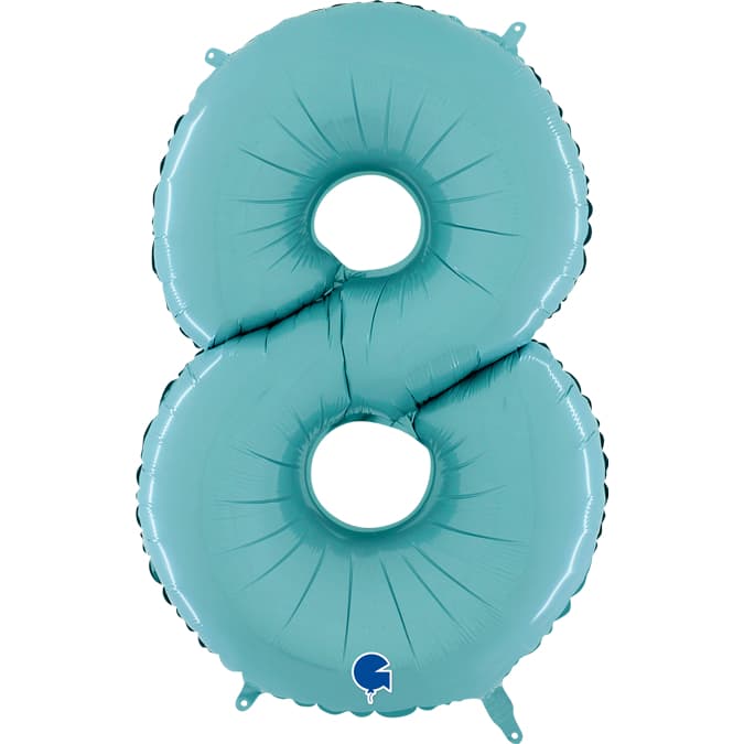 (image for) 26" Pastel Blue Foil Number 8 Balloons