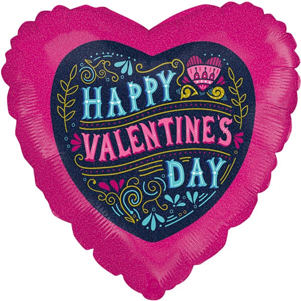 (image for) 18" Vintage Valentine Holographic Foil Balloons