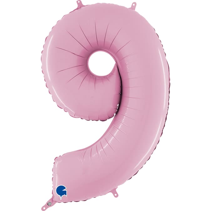 (image for) 26" Pastel Pink Foil Number 9 Balloons