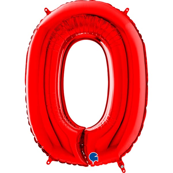 (image for) 26" Grabo Red Number 0 Shape Balloons