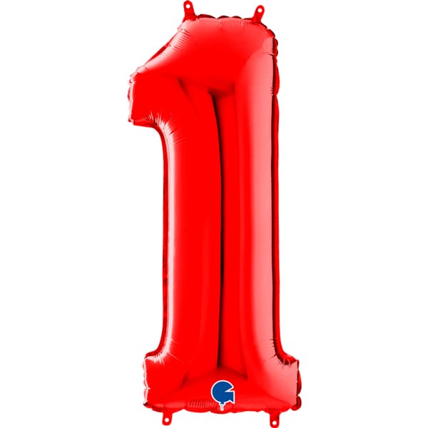 (image for) 26" Grabo Red Number 1 Shape Balloons