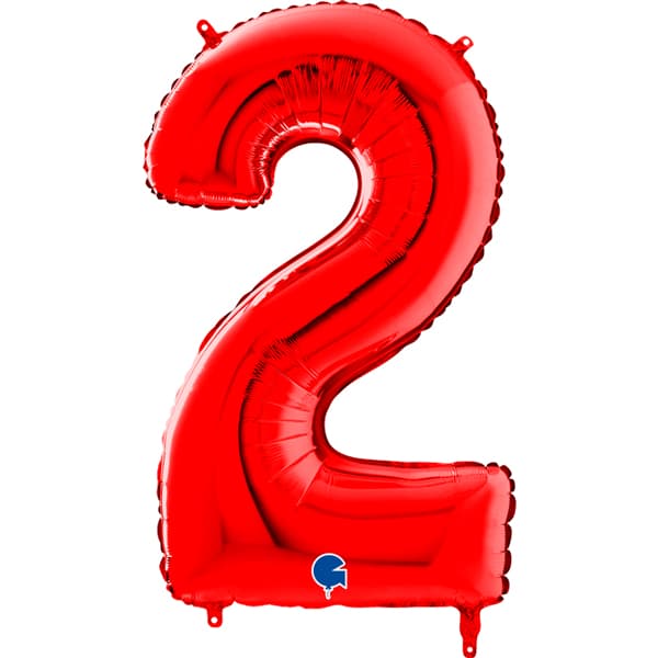 (image for) 26" Grabo Red Number 2 Shape Balloons