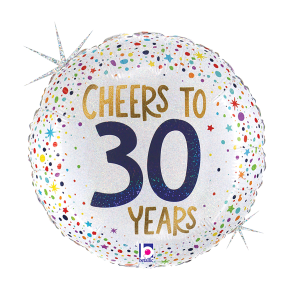 (image for) 18" Cheers To 30 Years Foil Balloons