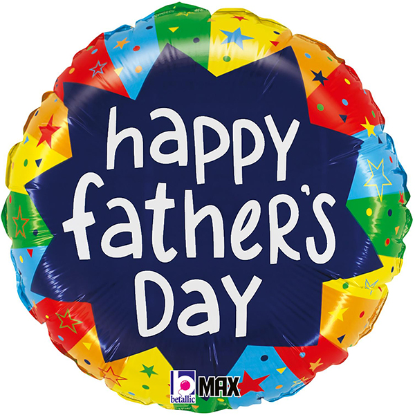 (image for) 18" Fathers Day Bursting Colours Foil Balloons