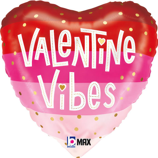 18" Happy Valentines Day Satin Stripes Foil Balloons