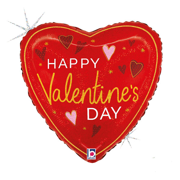 18" Elegant Valentine Hearts Foil Balloons