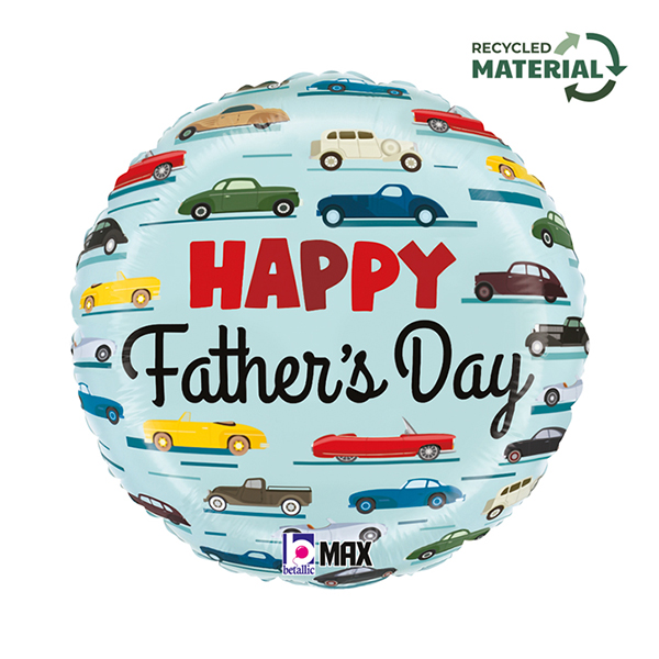 (image for) 18" Happy Fathers Day Classic Car Foil Balloons