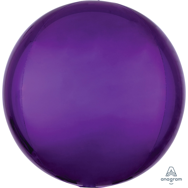 (image for) 15" Purple Colour Orbz Foil Balloons 3pk