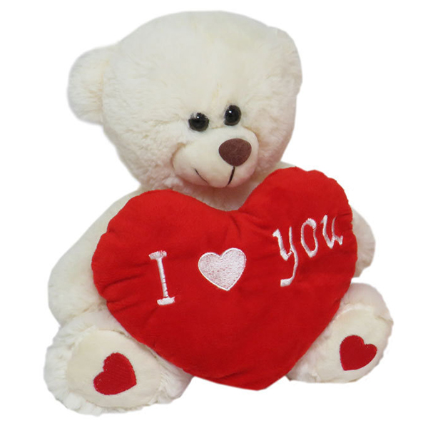 (image for) 10" Cream I Love You Big Heart Plus Bear