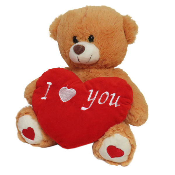 (image for) 10" Light Brown I Love You Big Heart Plus Bear