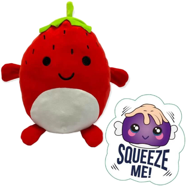 (image for) 10" Strawberry Squeezable Soft Toy