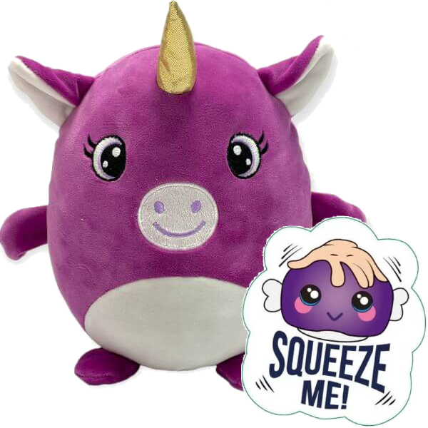 (image for) 10" Purple Unicorn Squeezable Soft Toy