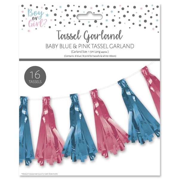 (image for) Pink & Blue Tassel Garland