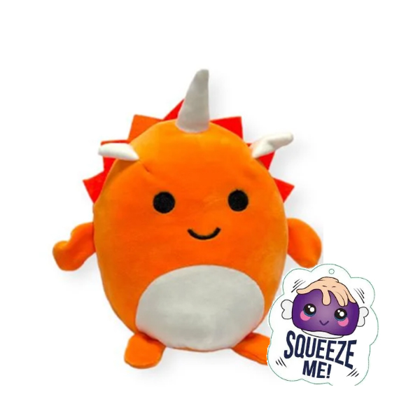 (image for) 10" Orange Dinosaur Squeezable Soft Toy