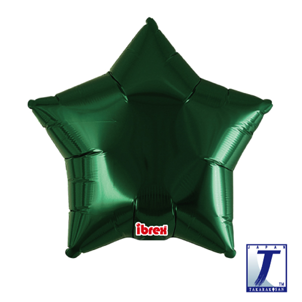 (image for) 15" Premium Metallic Green Star Foil Balloons Pack Of 5