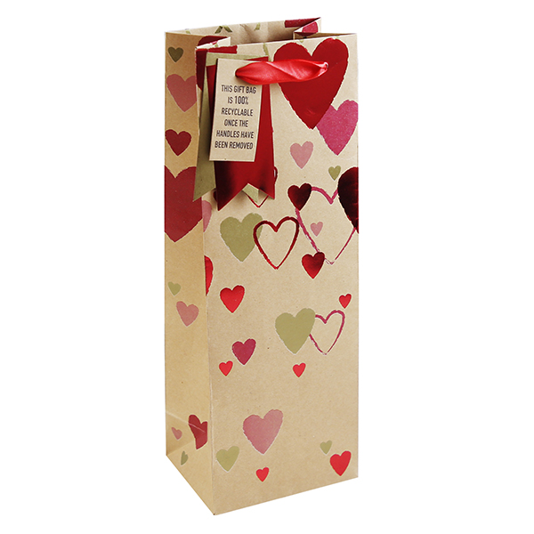 (image for) Falling Hearts Bottle Gift Bag