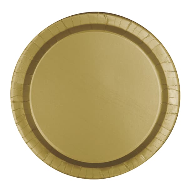 (image for) 9" Gold Paper Dinner Plates 8pk