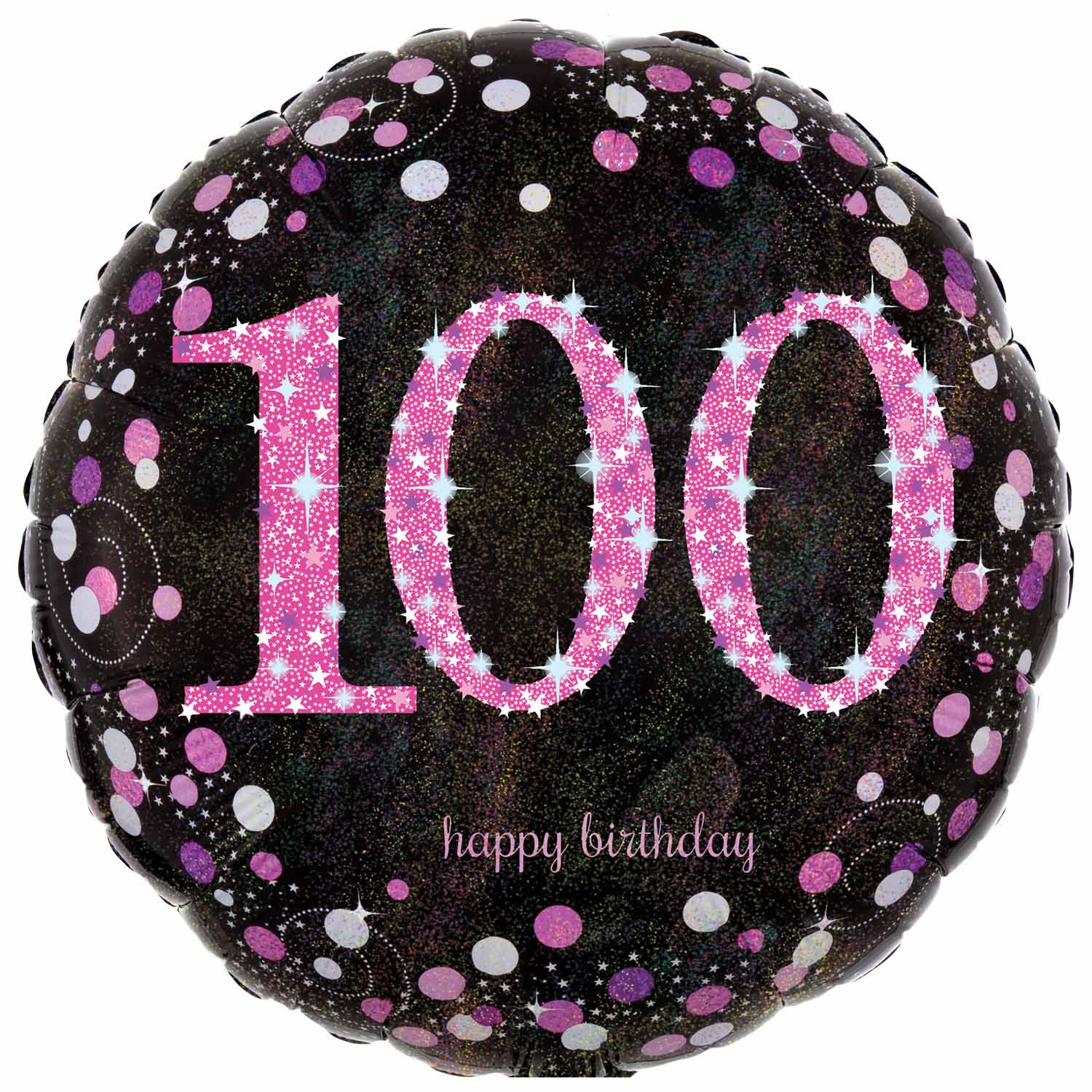 (image for) 18" Black And Pink Age 100 Foil Balloons