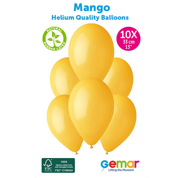 (image for) 13" Mango Retail Latex Balloons 10pk