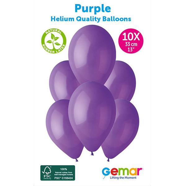 (image for) 13" Purple Retail Latex Balloons 10pk