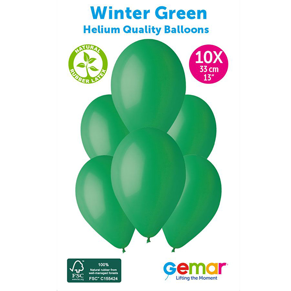 (image for) 13" Winter Green Retail Latex Balloons 10pk