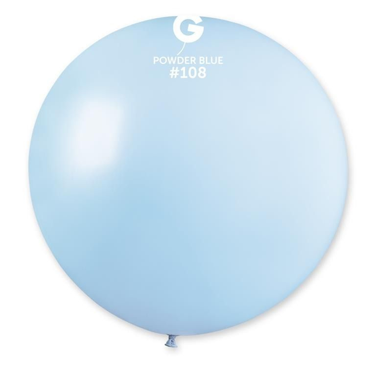 (image for) 31" Marshmallow Powder Blue Latex Balloons 1pk