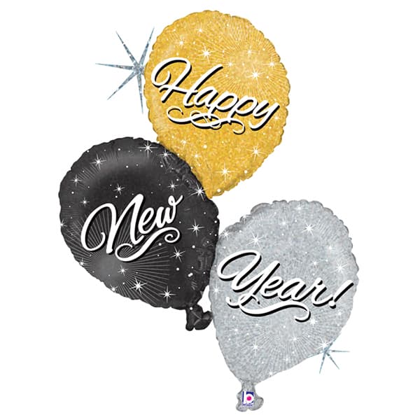 (image for) New Year Balloon Trio Supershape Balloons