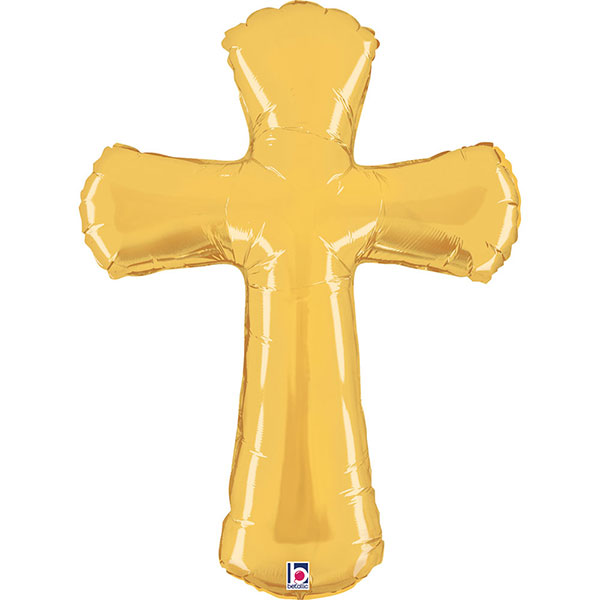 (image for) Gold Cross Supershape Foil Balloons