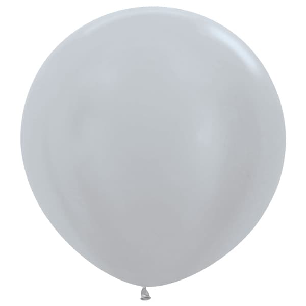 (image for) 36" Satin Silver Latex Balloons 2pk