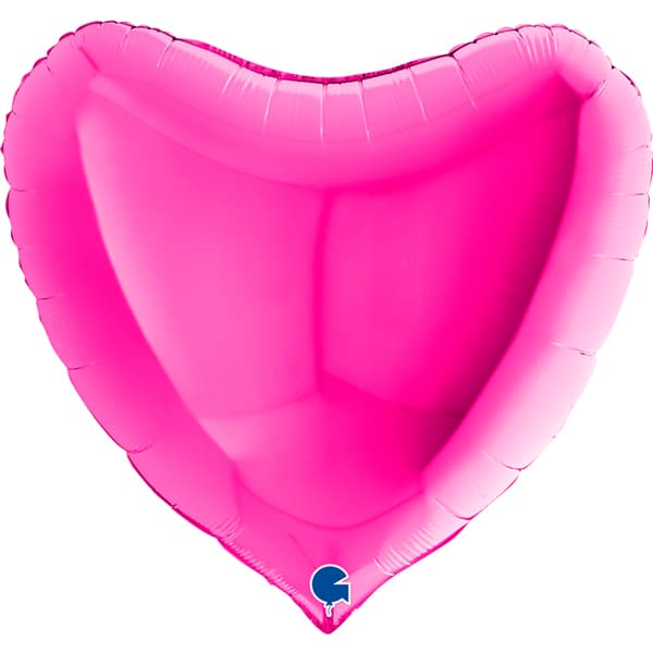 (image for) 36" Grabo Magenta Pink Heart Shaped Foil Balloons