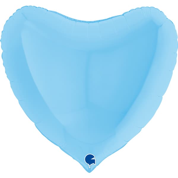 (image for) 36" Grabo Pastel Matte Blue Heart Shaped Foil Balloons