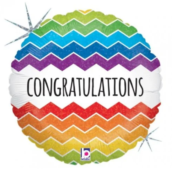 (image for) 18" Chevron Congratulations Foil Balloons