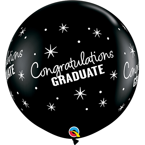 (image for) 3' Congratulations Graduate Sparkles Giant Latex Balloons 2pk