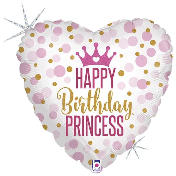 (image for) 18" Happy Birthday Princess Holographic Foil Balloons