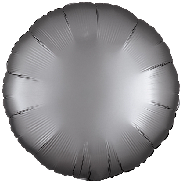 18" Satin Luxe Platinum Silver Round Foil Balloons