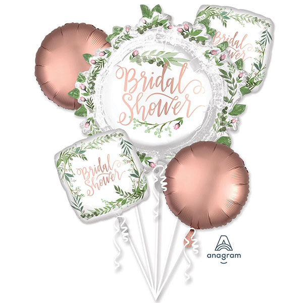 Bridal Shower Love & Leaves Balloon Bouquet Foil Balloons