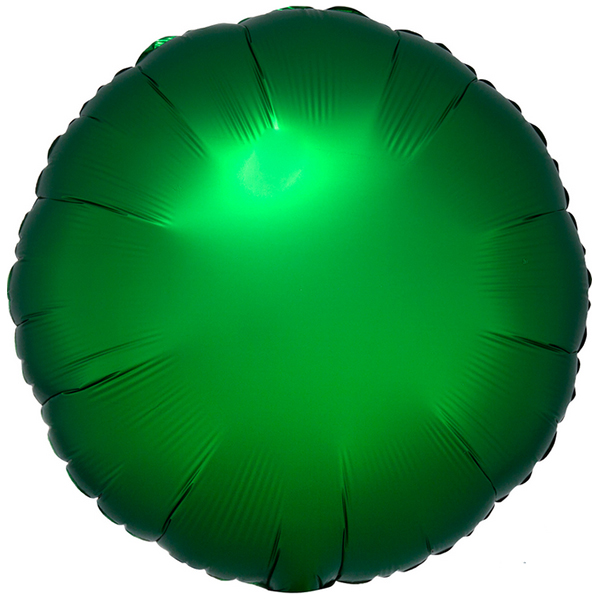 18" Satin Luxe Emerald Green Round Foil Balloons