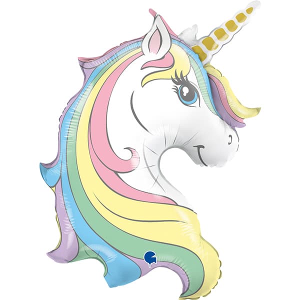 (image for) 39" Macaron Unicorn Head Shape Balloons